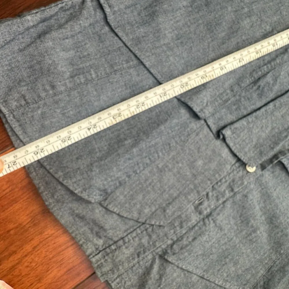 J. Crew Chambray Pararuffle Button Down Shirt Size 2
